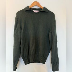 SOLD Orlebar Brown Mallory Sweater Green Luxury Knit Johnny Collar Wool Polo